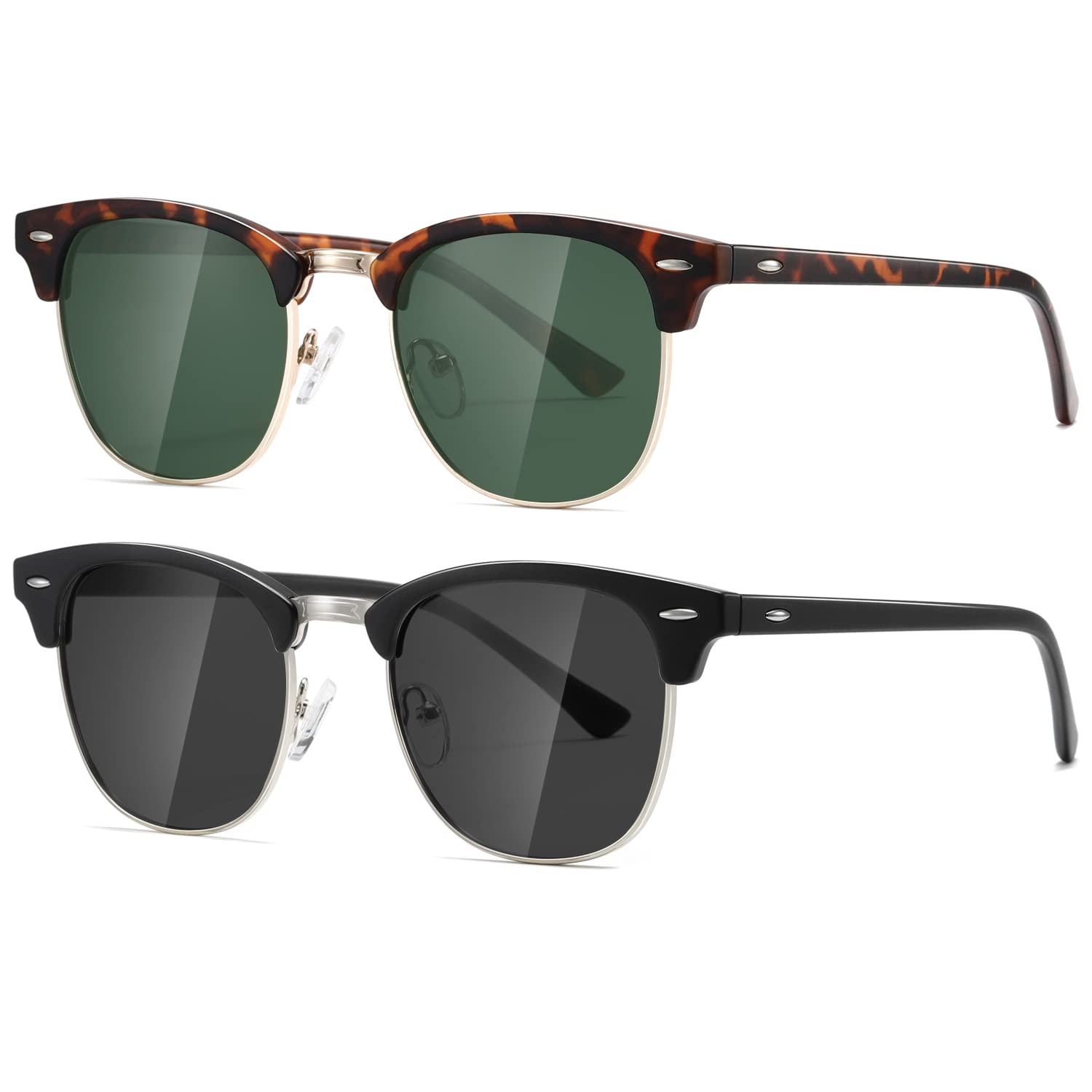 AEVOGUE Polarized Sunglasses For Women And Men Semi Rimless Frame Retro Sun Glasses AE0369