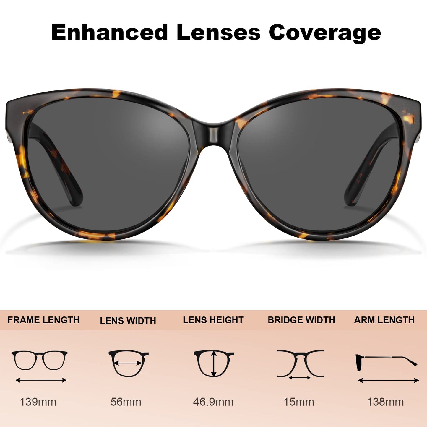 CARFIA Cateye Polarized Sunglasses for Women UV Protection, Italy Handcrafted Acetate Frame with Embossed Pattern Wire Core