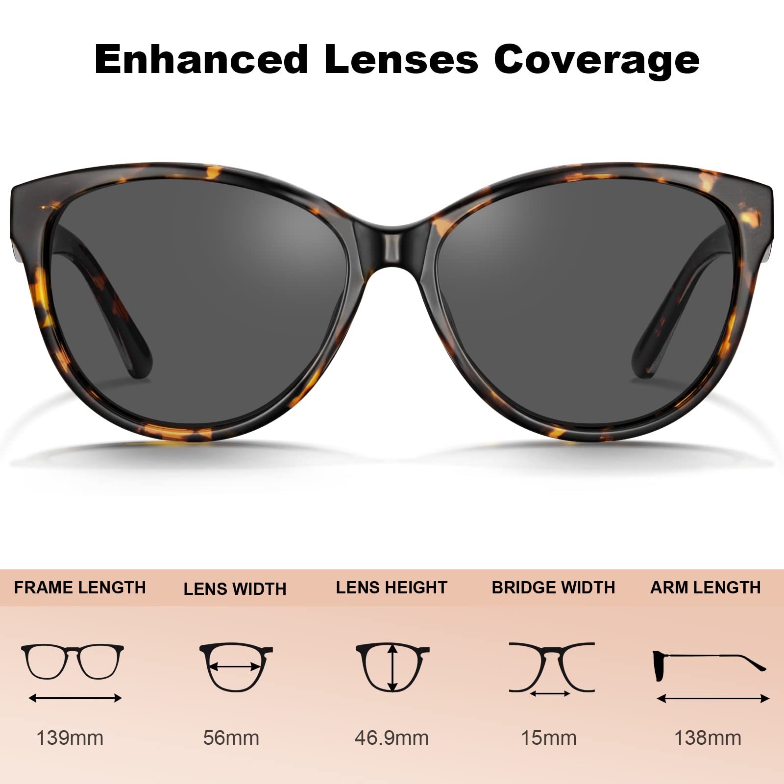 CARFIA Cateye Polarized Sunglasses for Women UV Protection, Italy Handcrafted Acetate Frame with Embossed Pattern Wire Core