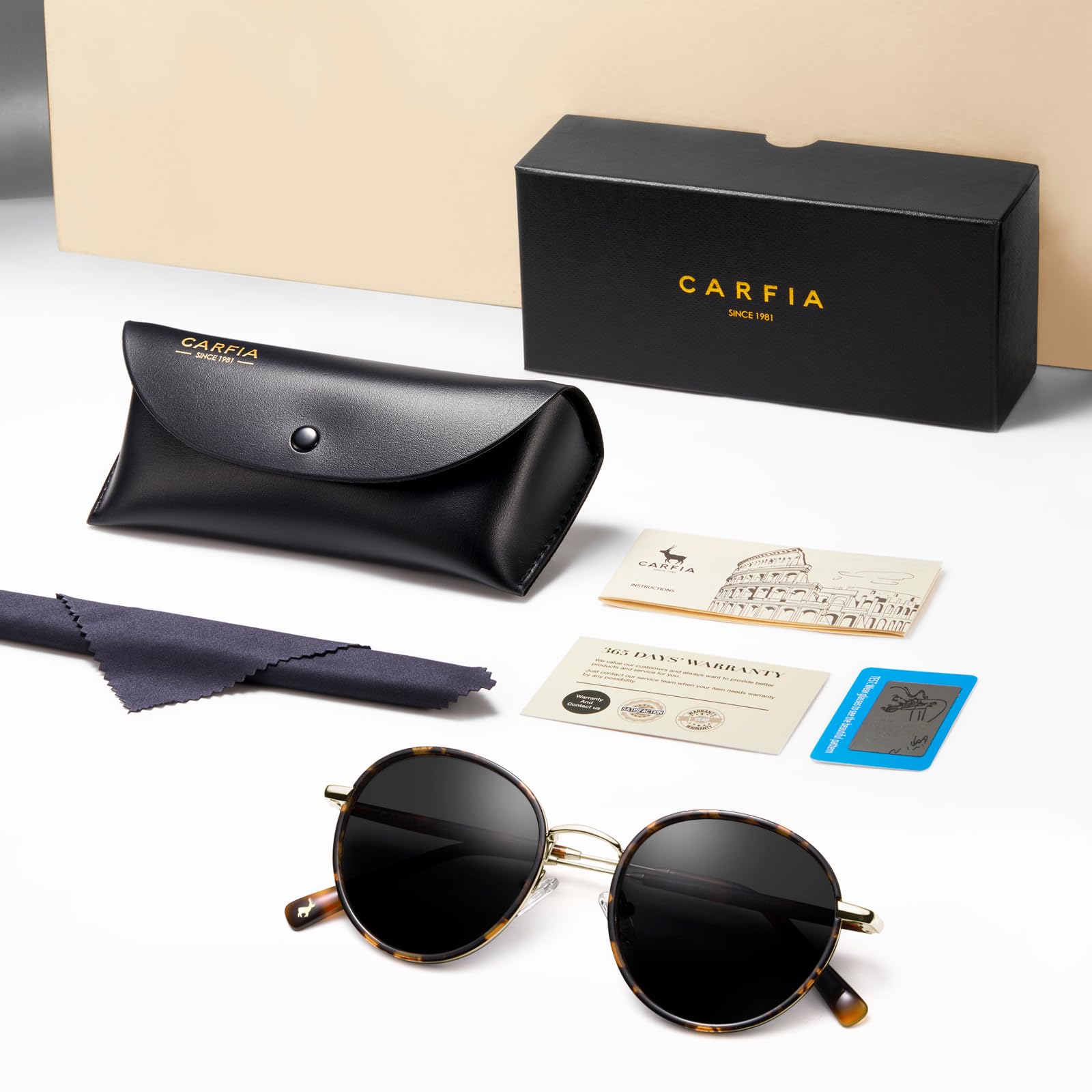CARFIA Retro Small Round Polarized Womens Sunglasses UV Protection, Trendy Vintage Stylish Designer Sunglasses CA1949
