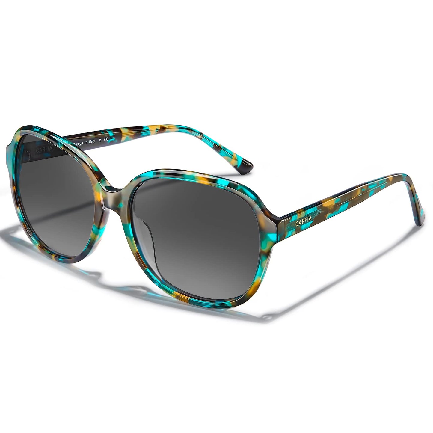 CARFIA Acetate Polarized Sunglasses for Women UV Protection, Retro Fashion Ladies Shades Driving Safety Eyewear