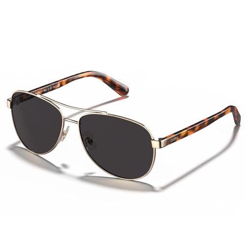 CARFIA Pilot Polarized Sunglasses for Men UV400 Protection, Acetate Tortoise Arms CA3216