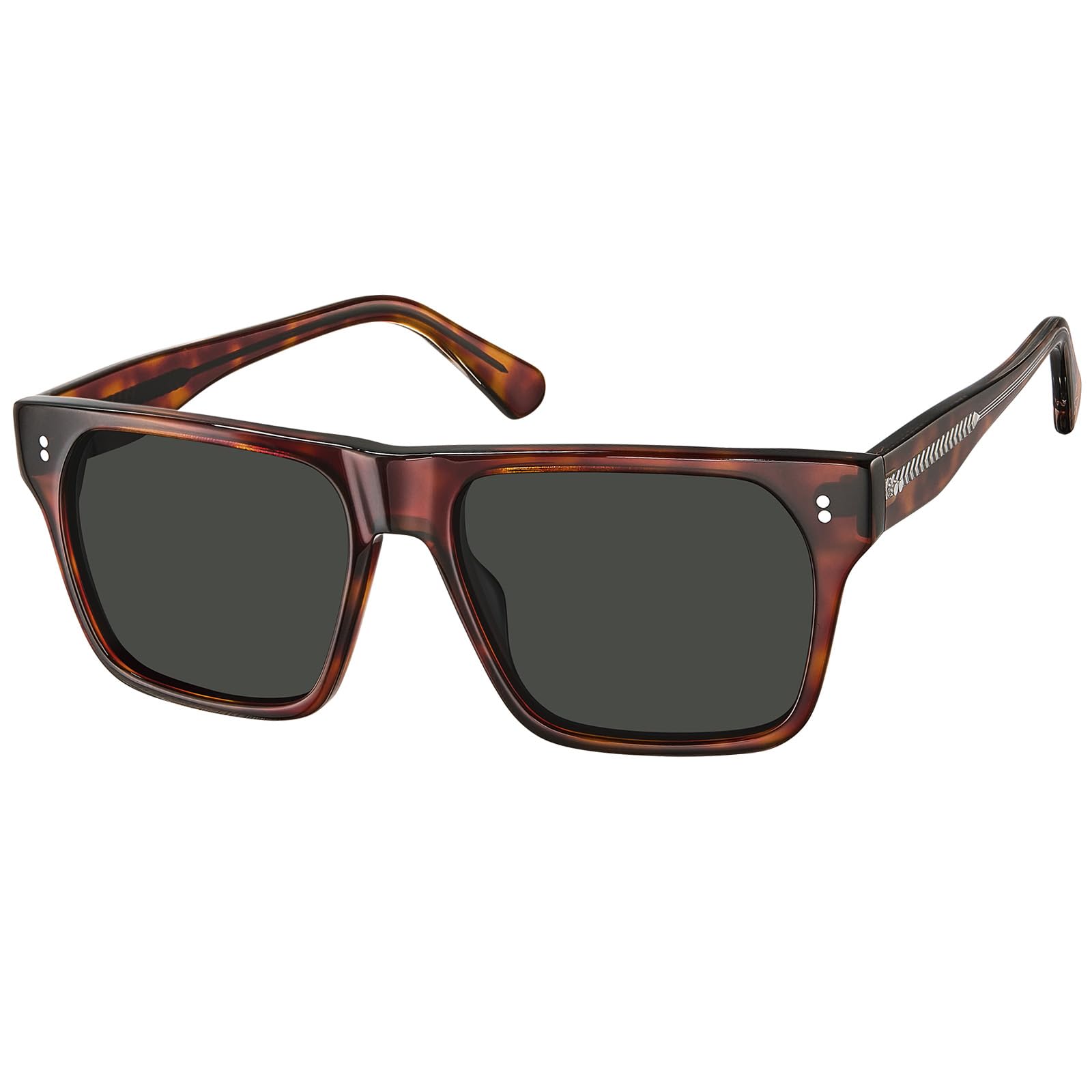 CARFIA Acetate Sunglasses for Men Polarized UV400 Protection Modern Flat Large Wrap Square Driving Glasses