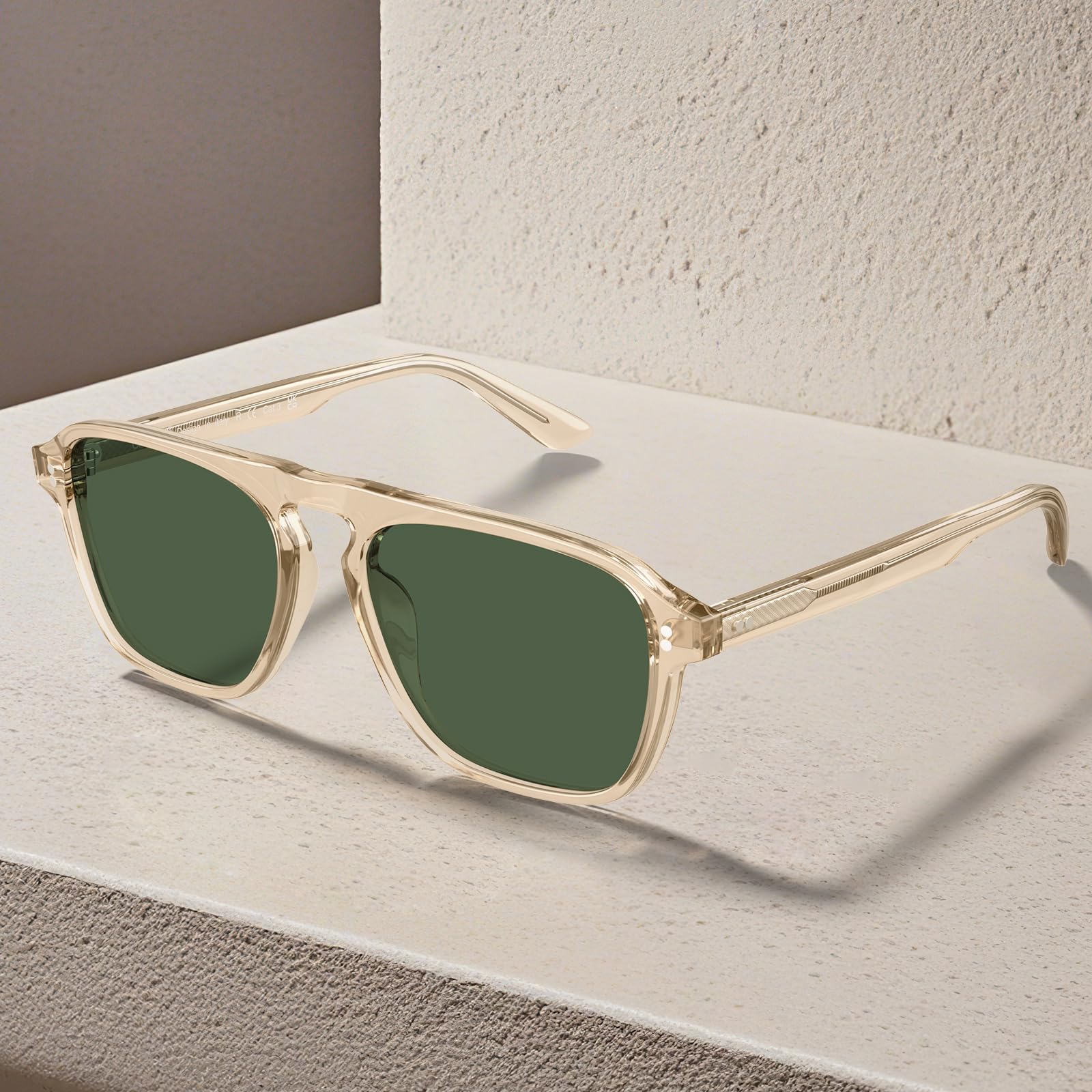CARFIA Acetate Polarized Men's Sunglasses - Pilot Design, UV Protection CA5355