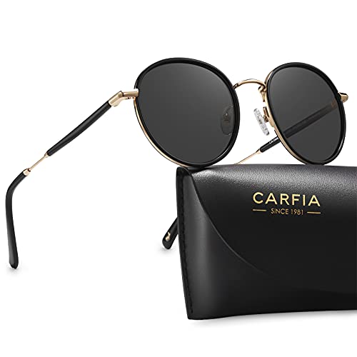 CARFIA Retro Small Round Polarized Womens Sunglasses UV Protection, Trendy Vintage Stylish Designer Sunglasses CA1949