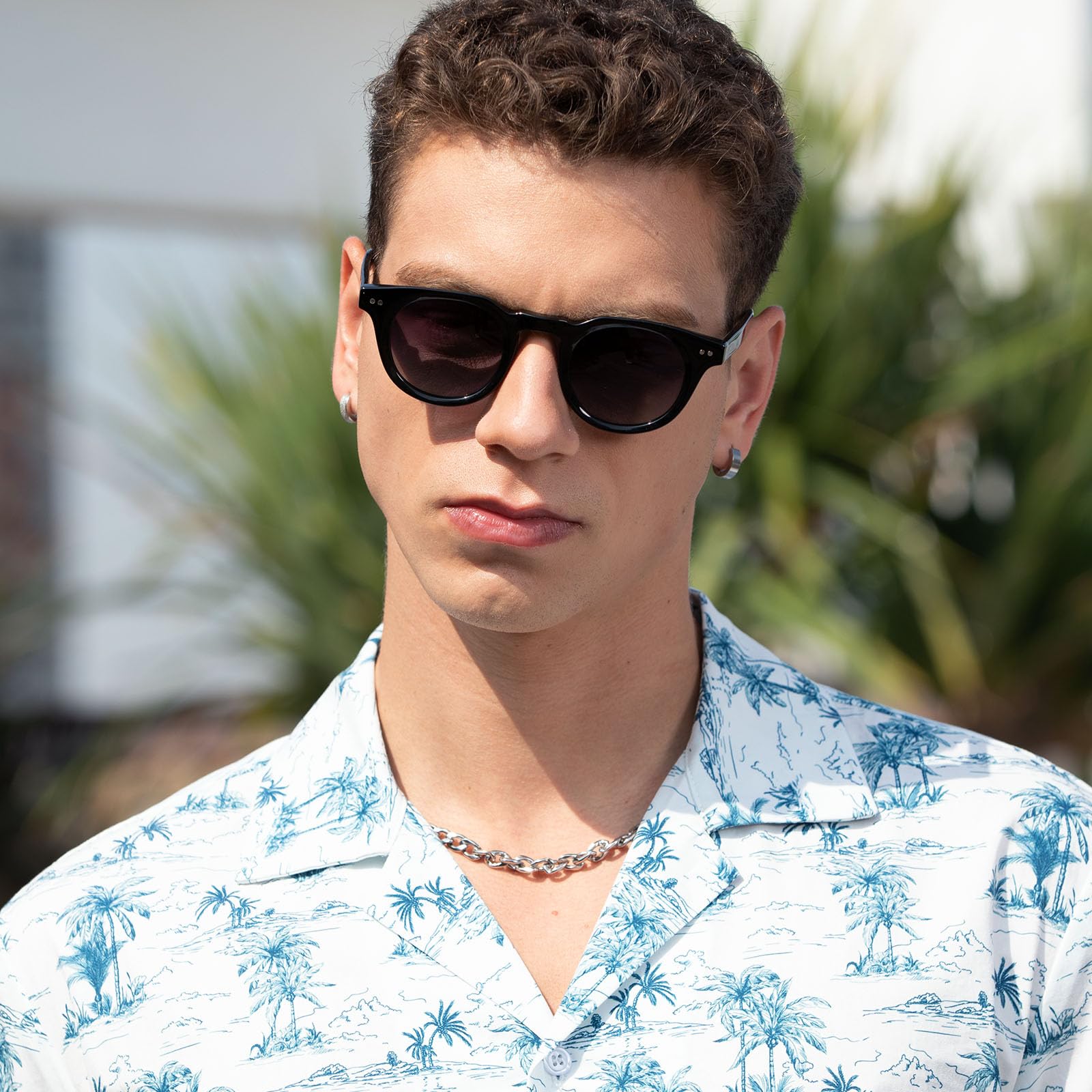 CARFIA Retro Polarized Sunglasses for Men Women UV400 Protection Acetate Small Square Fashion Driving Glasses