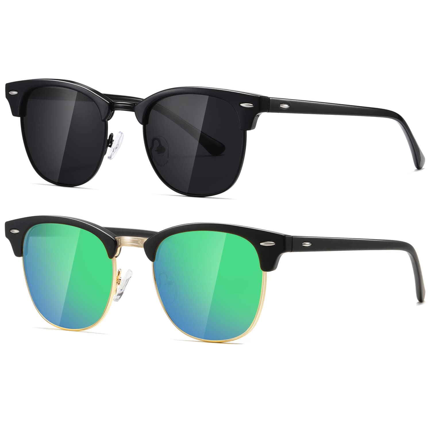 AEVOGUE Polarized Sunglasses For Women And Men Semi Rimless Frame Retro Sun Glasses AE0369