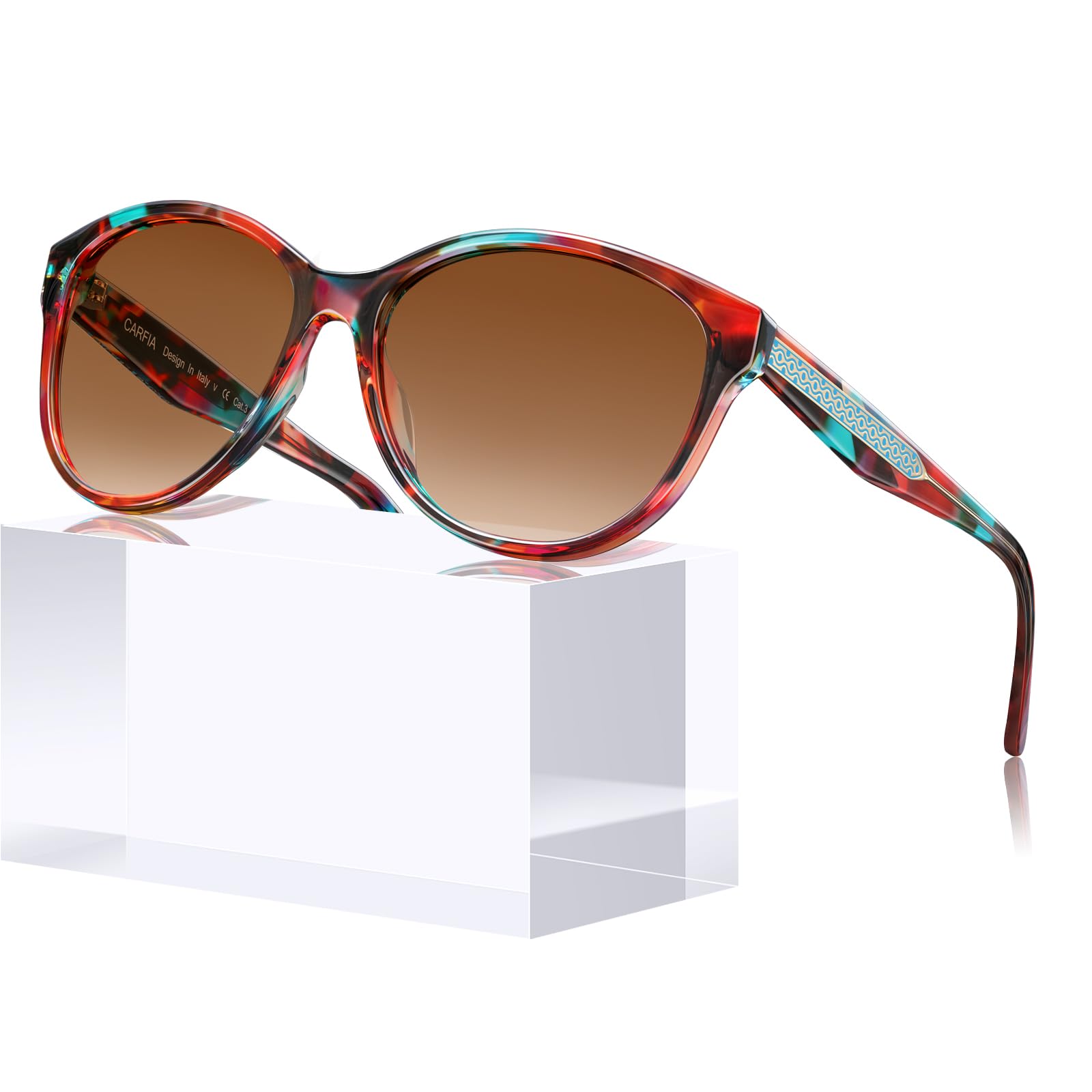 CARFIA Lightweight Retro Pilot Sunglasses for Women Polarized UV Protection, Trendy Outdoor Driving Lady Sunnies Metal Frame
