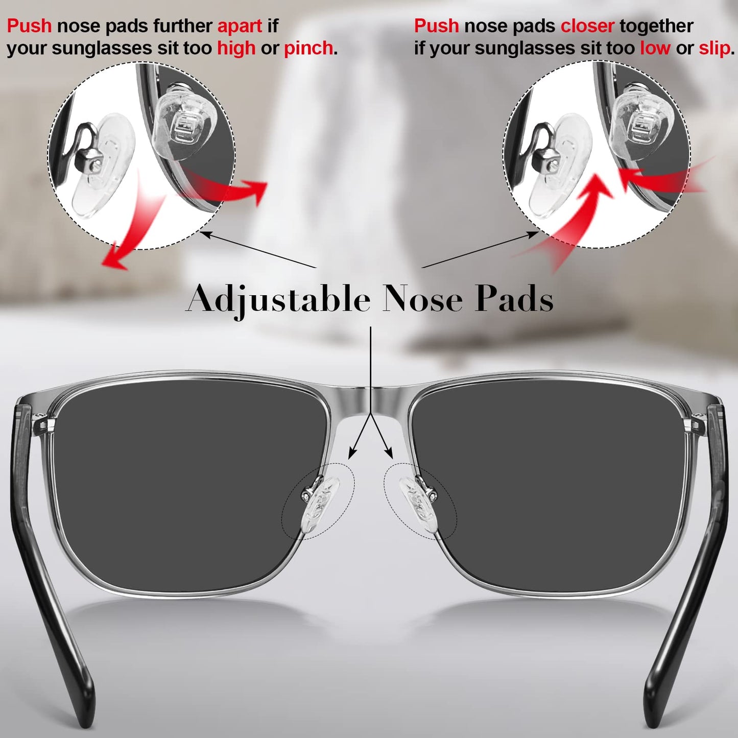 CARFIA Metal Men's Sunglasses Polarized Retro Elites Style, Durable Al-Mg Large Frame, Driving Golf Glasses