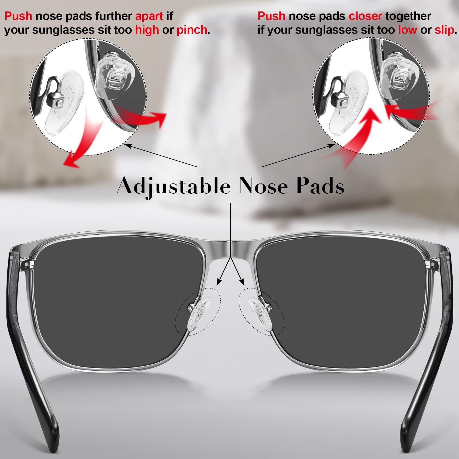 CARFIA Metal Men's Sunglasses Polarized Retro Elites Style, Durable Al-Mg Large Frame, Driving Golf Glasses
