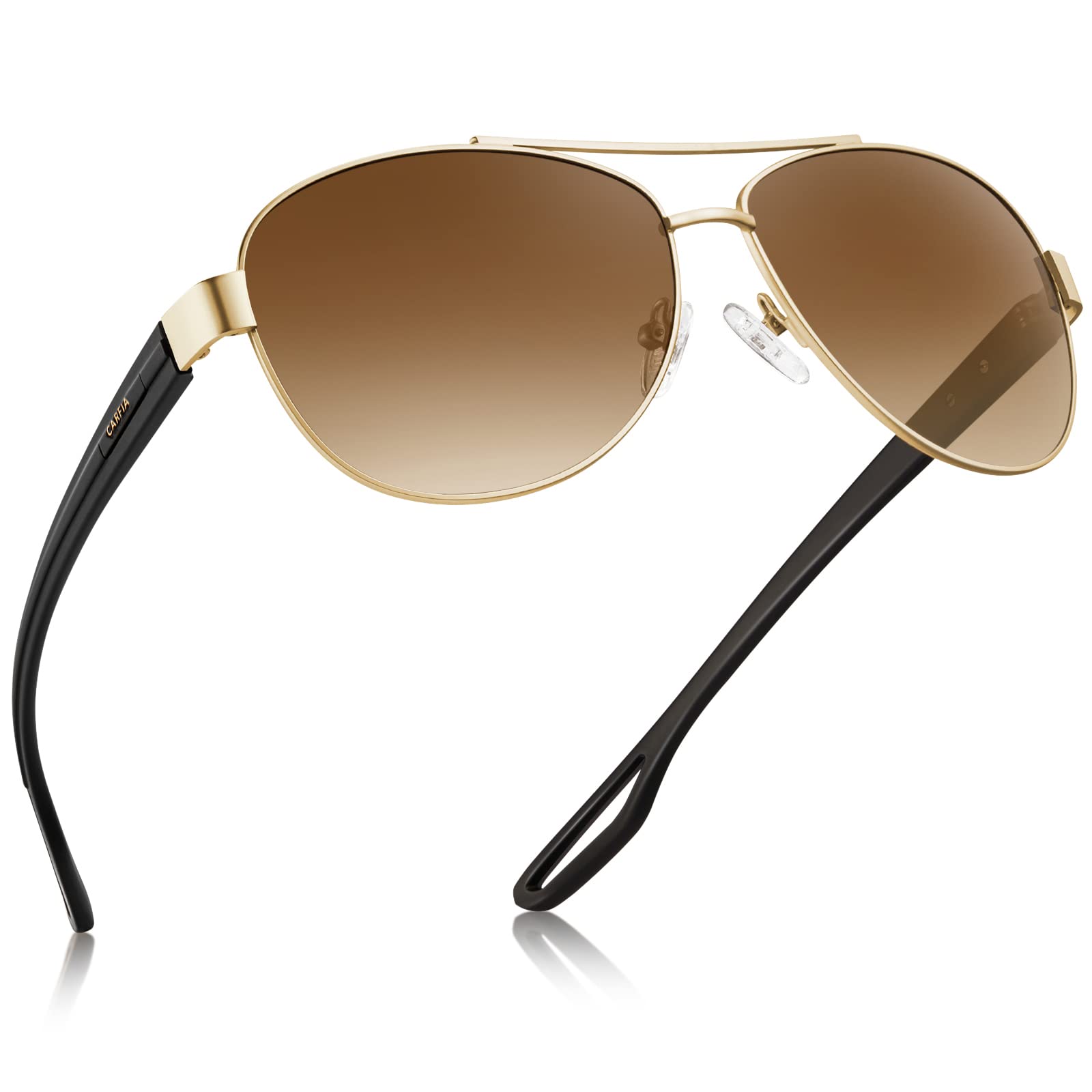 CARFIA Lightweight Retro Pilot Sunglasses for Women Polarized UV Protection, Trendy Outdoor Driving Lady Sunnies Metal Frame
