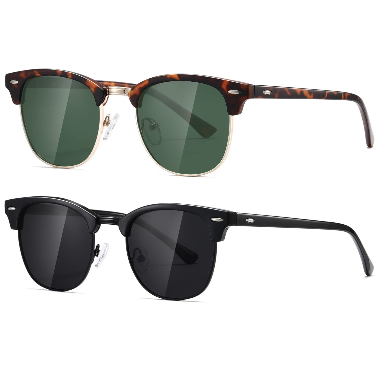 AEVOGUE Polarized Sunglasses For Women And Men Semi Rimless Frame Retro Sun Glasses AE0369