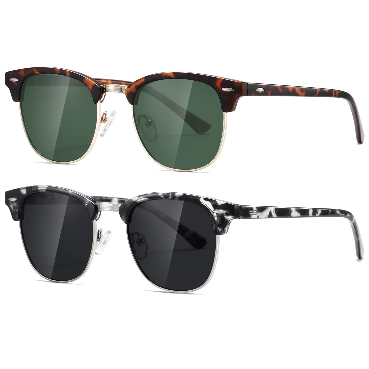 AEVOGUE Polarized Sunglasses For Women And Men Semi Rimless Frame Retro Sun Glasses AE0369