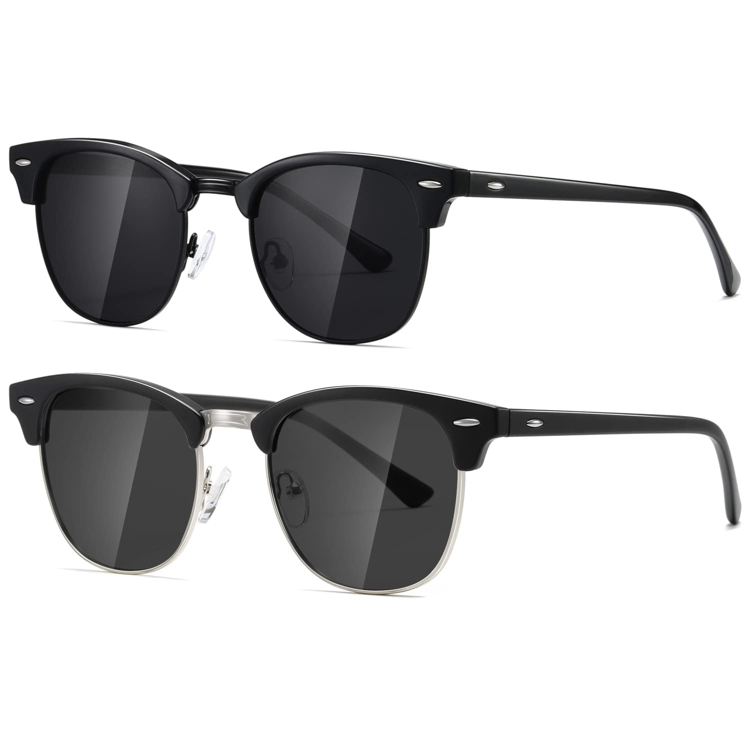 AEVOGUE Polarized Sunglasses For Women And Men Semi Rimless Frame Retro Sun Glasses AE0369