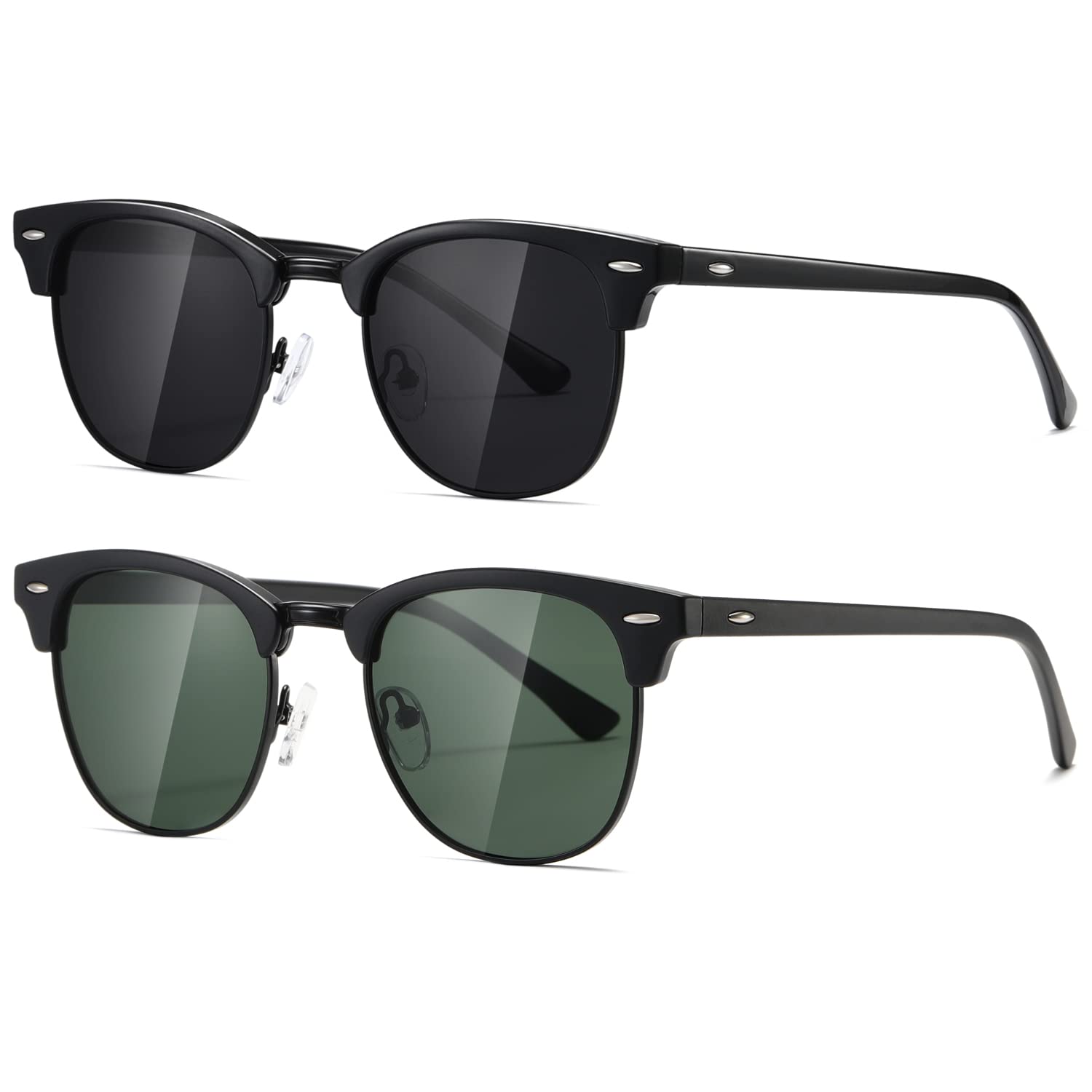 AEVOGUE Polarized Sunglasses For Women And Men Semi Rimless Frame Retro Sun Glasses AE0369