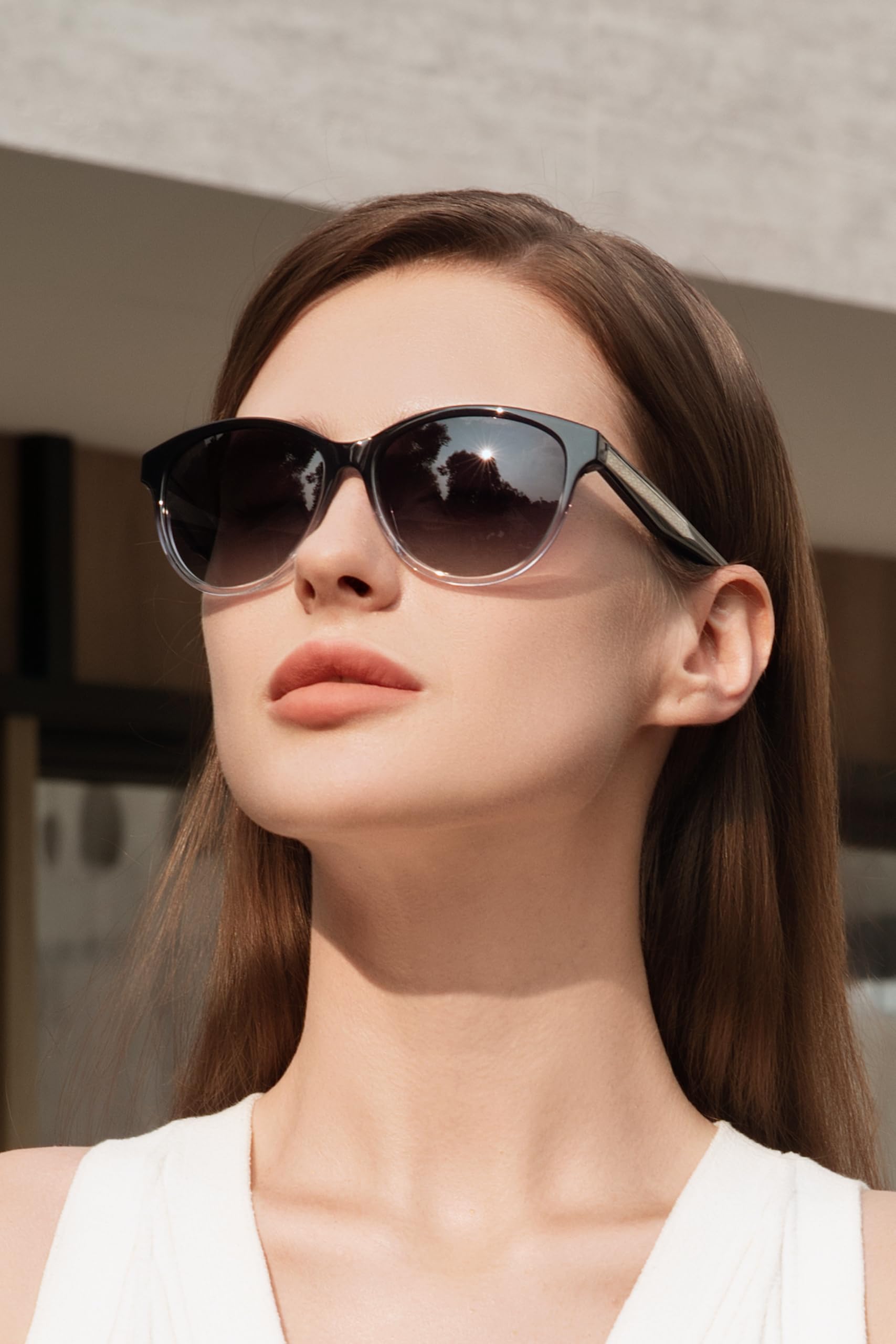 CARFIA Cateye Polarized Sunglasses for Women UV Protection, Italy Handcrafted Acetate Frame with Embossed Pattern Wire Core