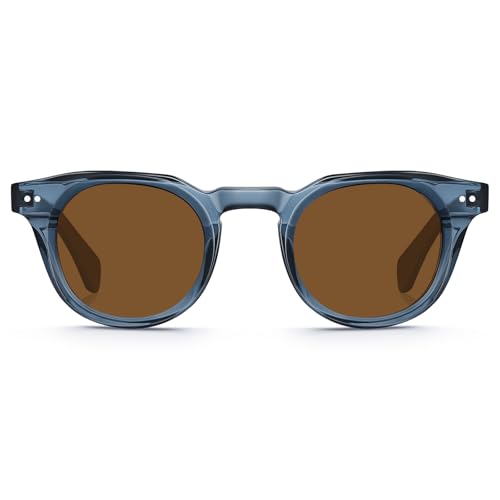 CARFIA Retro Polarized Sunglasses for Men Women UV400 Protection Acetate Small Square Fashion Driving Glasses