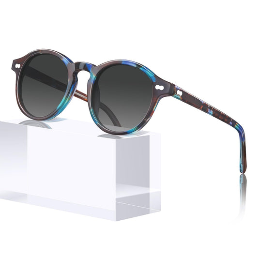 CARFIA Round Acetate Small Face Polarized Sunglasses for Women Fashion Retro Sun Glasses CA5266