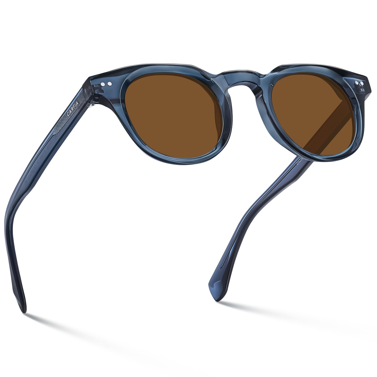 CARFIA Retro Polarized Sunglasses for Men Women UV400 Protection Acetate Small Square Fashion Driving Glasses