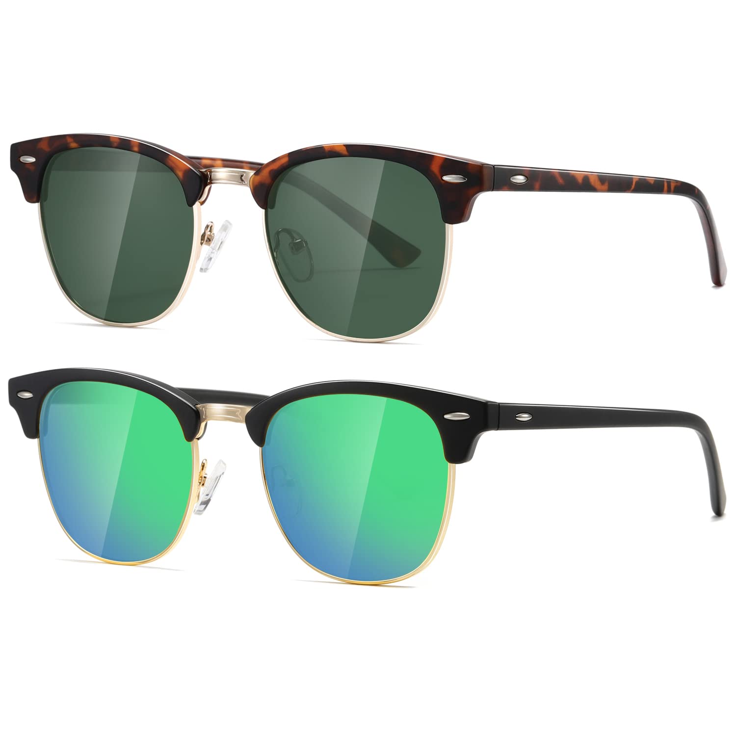 AEVOGUE Polarized Sunglasses For Women And Men Semi Rimless Frame Retro Sun Glasses AE0369