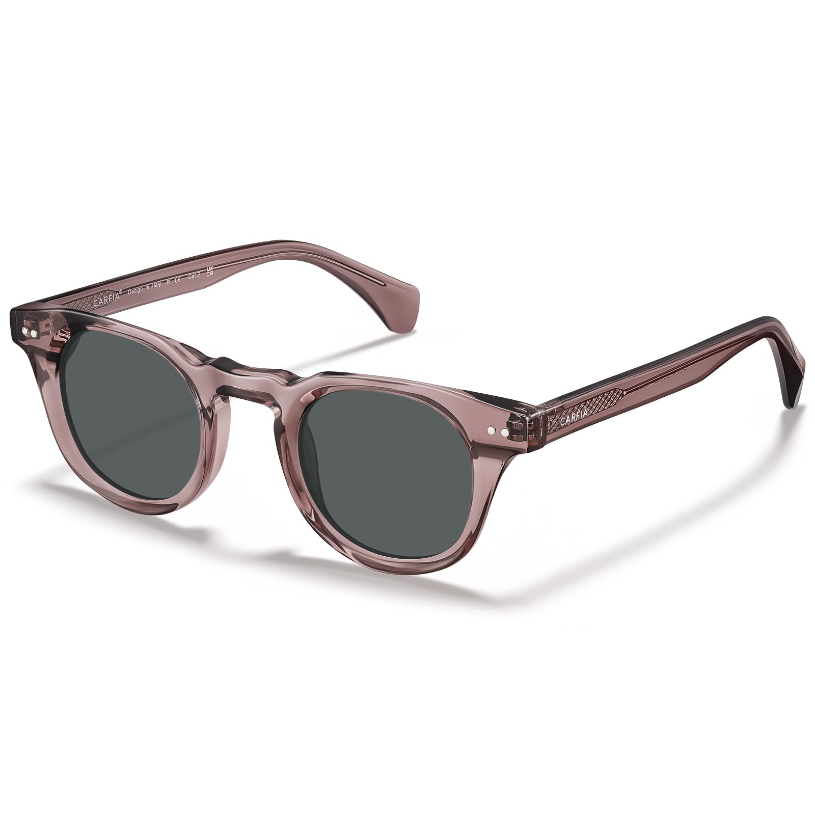 CARFIA Retro Polarized Sunglasses for Men Women UV400 Protection Acetate Small Square Fashion Driving Glasses