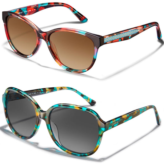 CARFIA Acetate Polarized Sunglasses for Women UV Protection, Retro Fashion Ladies Shades Driving Safety Eyewear