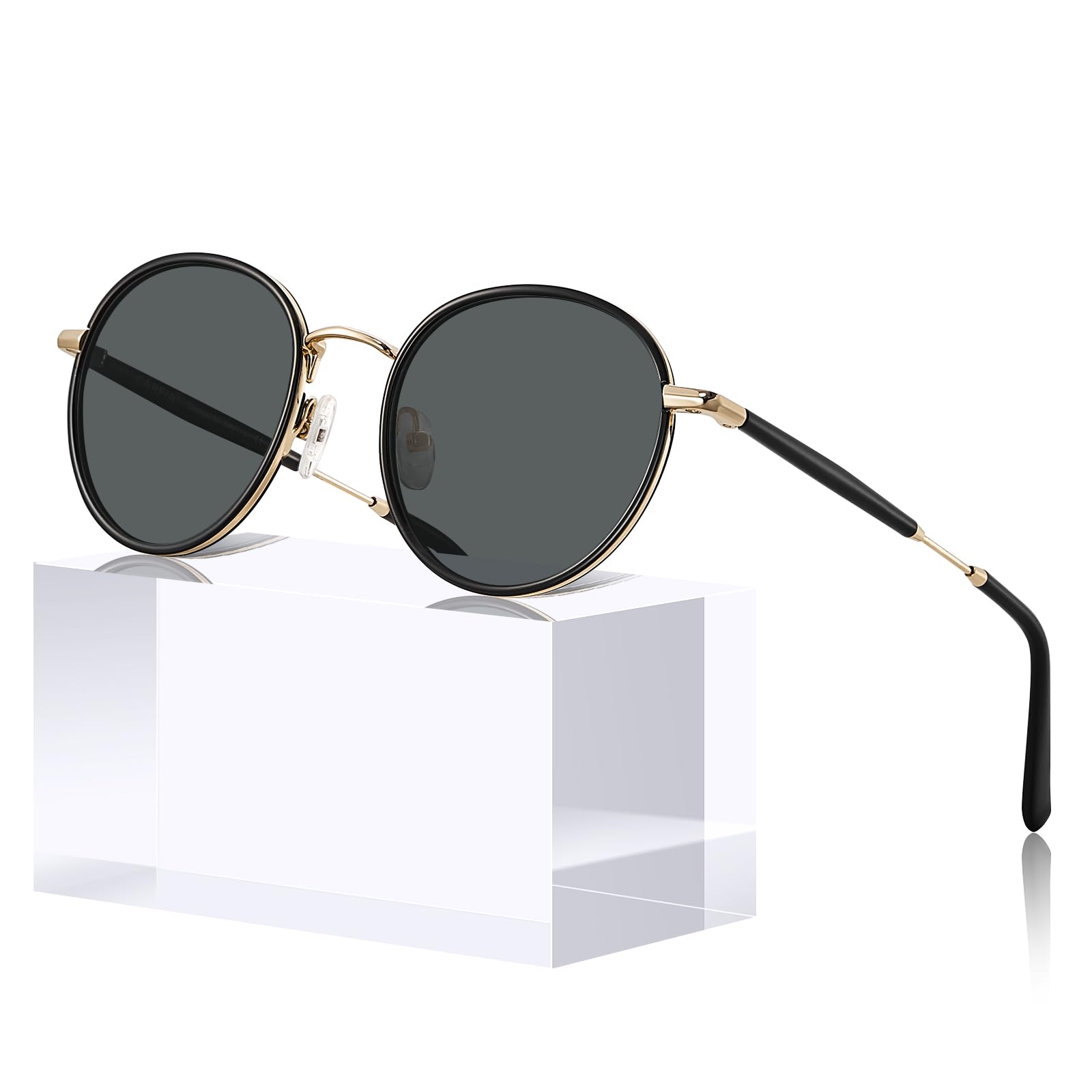 CARFIA Retro Small Round Polarized Womens Sunglasses UV Protection, Trendy Vintage Stylish Designer Sunglasses CA1949