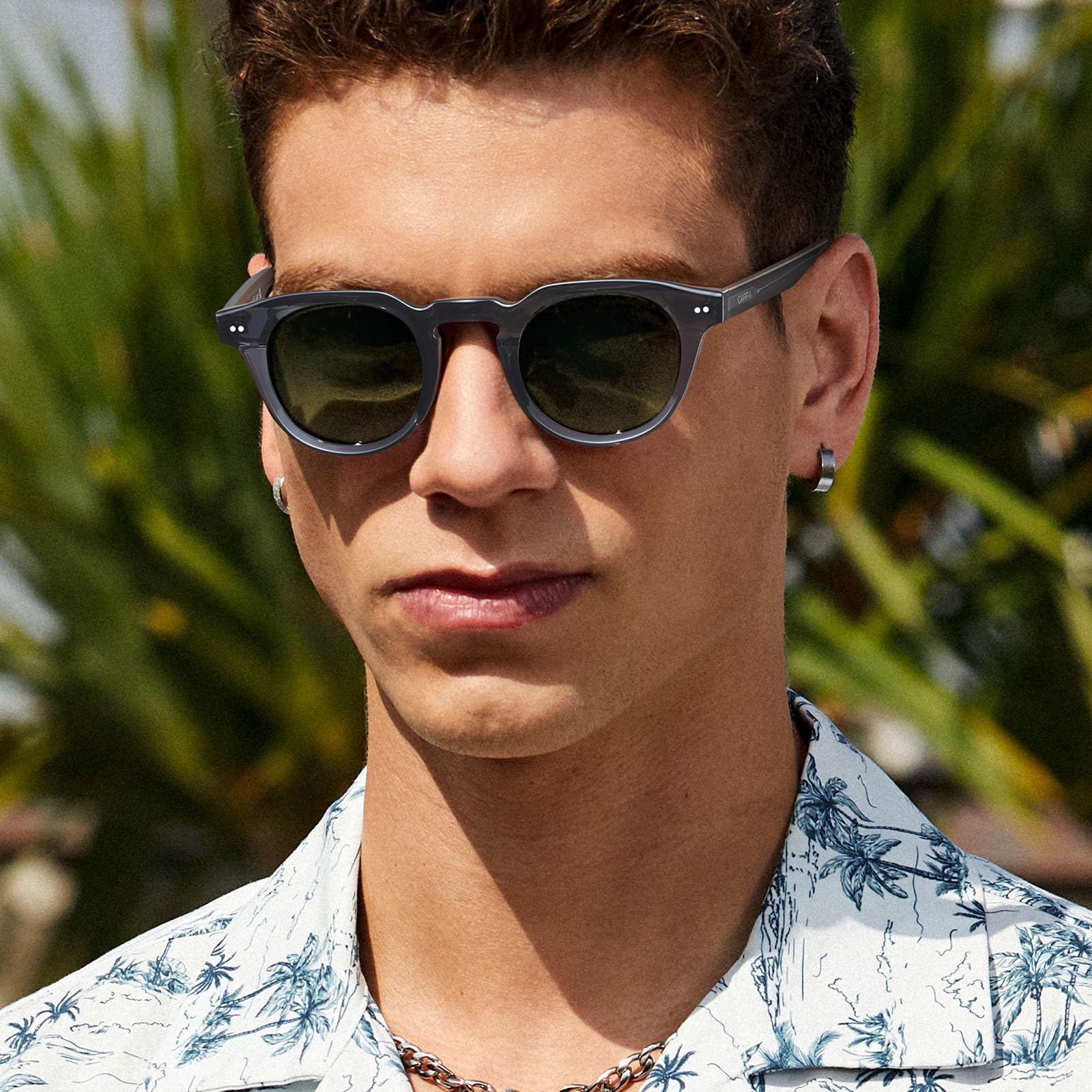 CARFIA Retro Polarized Sunglasses for Men Women UV400 Protection Acetate Small Square Fashion Driving Glasses