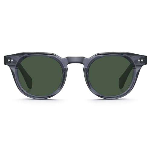 CARFIA Retro Polarized Sunglasses for Men Women UV400 Protection Acetate Small Square Fashion Driving Glasses