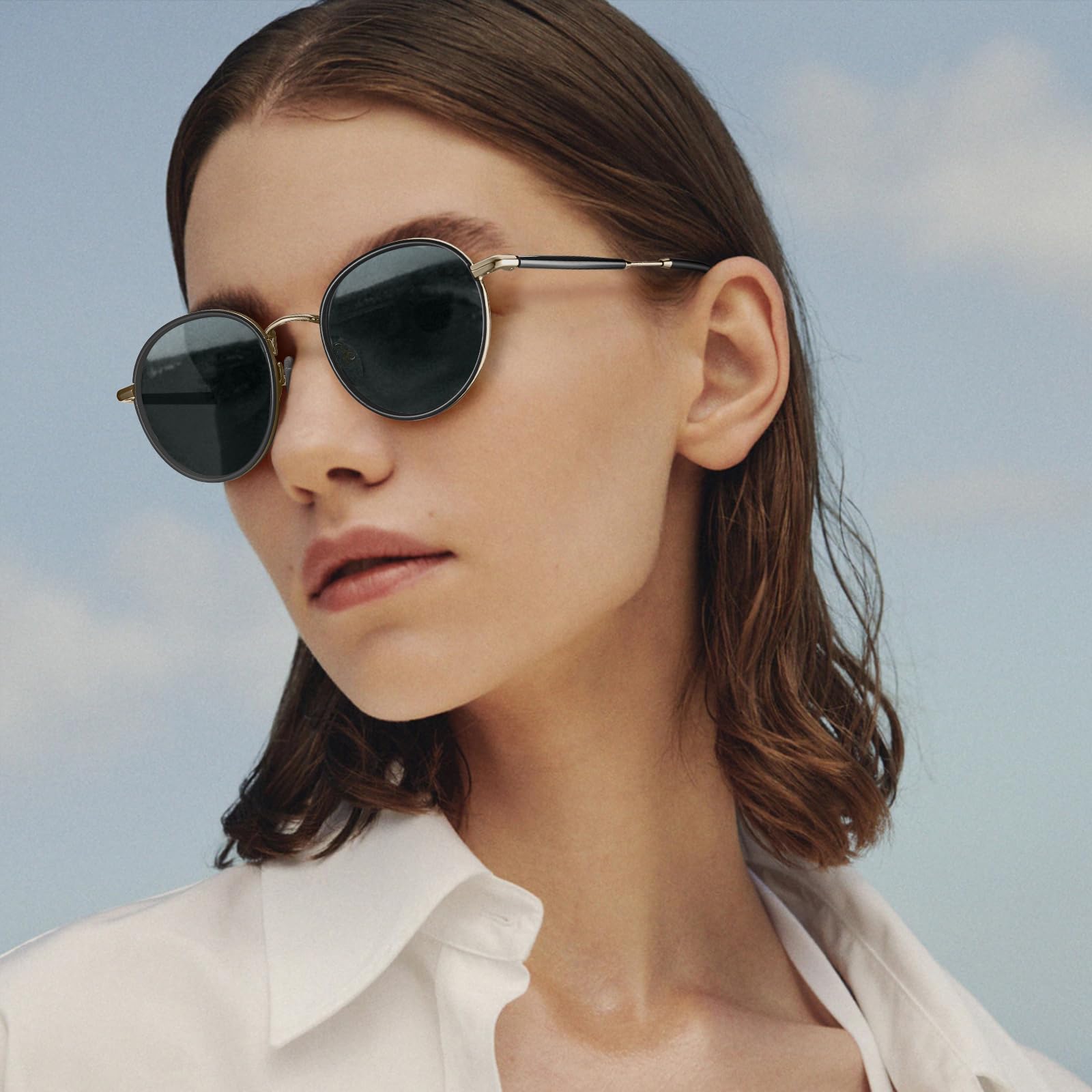CARFIA Retro Small Round Polarized Womens Sunglasses UV Protection, Trendy Vintage Stylish Designer Sunglasses CA1949