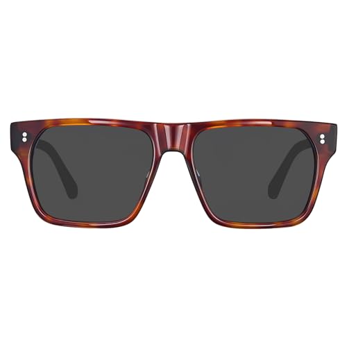 CARFIA Acetate Sunglasses for Men Polarized UV400 Protection Modern Flat Large Wrap Square Driving Glasses