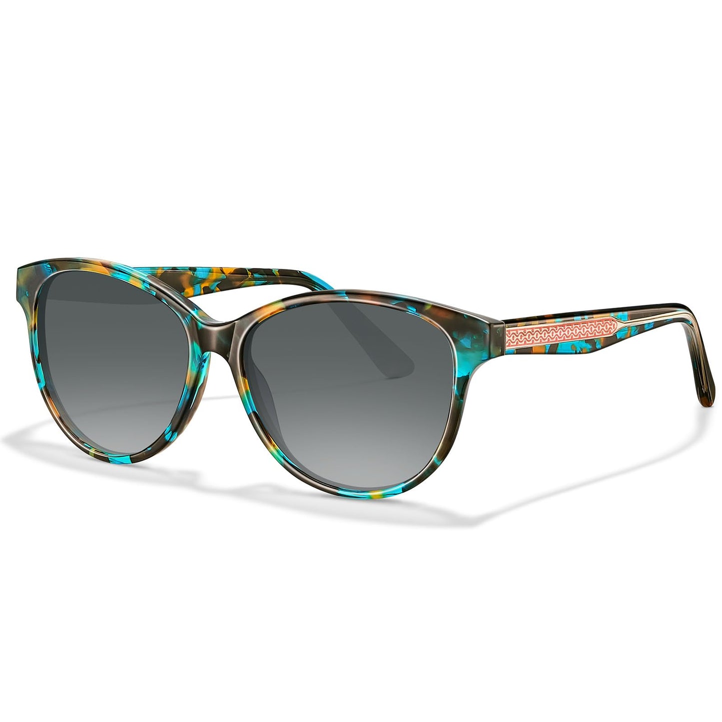 CARFIA Cateye Polarized Sunglasses for Women UV Protection, Italy Handcrafted Acetate Frame with Embossed Pattern Wire Core
