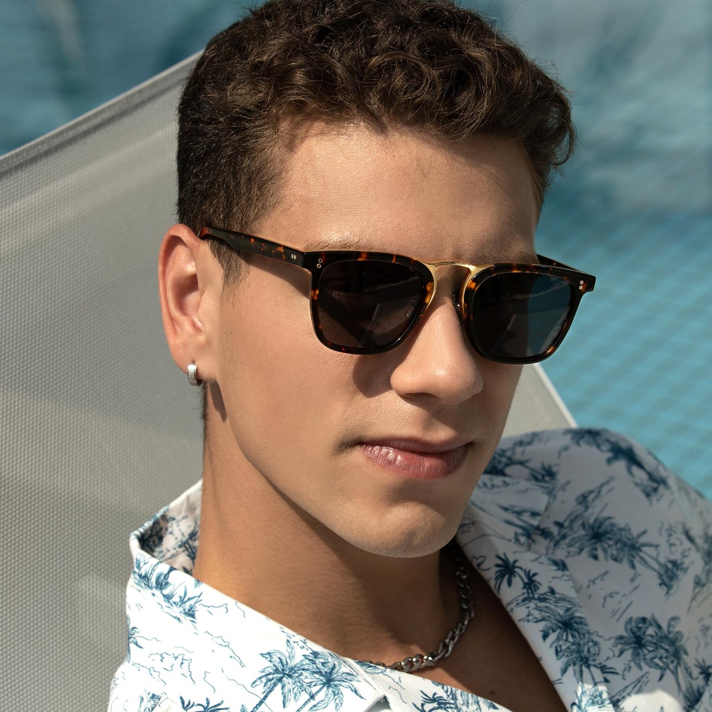 CARFIA Acetate Sunglasses for Men Polarized UV400 Protection CA5107