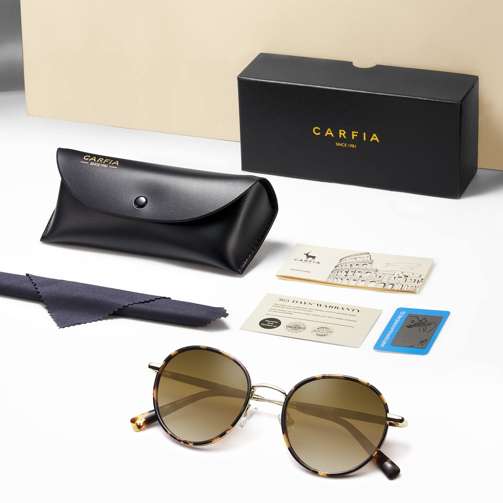 CARFIA Retro Small Round Polarized Womens Sunglasses UV Protection, Trendy Vintage Stylish Designer Sunglasses CA1949